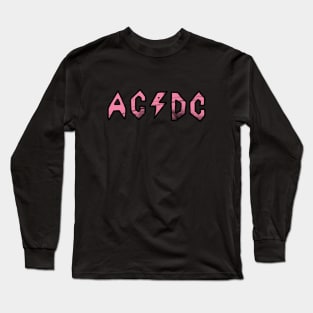 Butt-Head AC/DC Distressed - Pink Long Sleeve T-Shirt